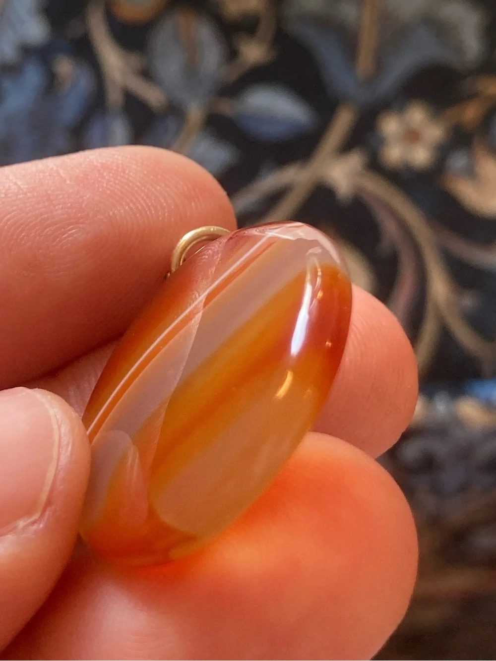 Antique Victorian Banded Agate Gold-Filled Charm/Pendant
